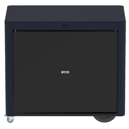 Desserte Achille Acier Bleu Navy Avec Rideaux & Roulettes - ENO 2 Desserte Achille Acier Bleu Navy Avec Rideaux & Roulettes - ENO – Image 2