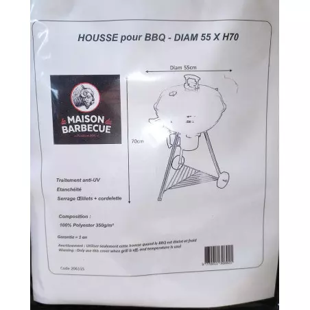 Housse Barbecue Rond Diam 55 X H77cm - Lmdb 1 Housse Barbecue Rond Diam 55 X H77cm - Lmdb