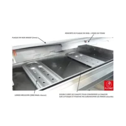 Plancha Gaz Encastrable Inox Oasi 80 Cm Plaque Lisse + Couvercle - PLANET -Weber Promos Boutique plancha gaz encastrable inox 80 cm 3 feux plaque lisse couvercle planet 5