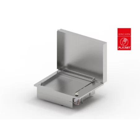 Plancha Gaz Encastrable Oasi 55 Cm Inox Plaque Lisse-Rainuree + Couvercle - PLANET 3 Plancha Gaz Encastrable Oasi 55 Cm Inox Plaque Lisse-Rainuree + Couvercle - PLANET – Image 3